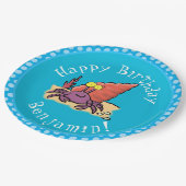 Grappig schattige paarse cartoon-heremietkrab papieren bordje (Gekanteld)