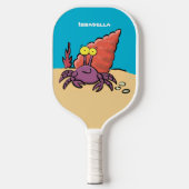 Grappig schattige paarse cartoon-heremietkrab pickleball paddle (Voorkant)