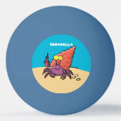 Grappig schattige paarse cartoon-heremietkrab pingpongbal (Voorkant)