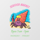 Grappig schattige paarse cartoon-heremietkrab raamsticker (Vel)