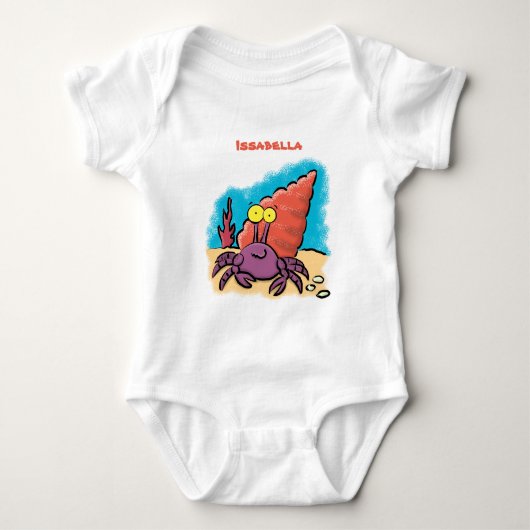 Grappig schattige paarse cartoon-heremietkrab romper (Voorkant)