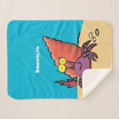 Grappig schattige paarse cartoon-heremietkrab sherpa deken (Voorkant (horizontaal))