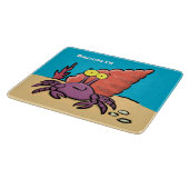 Grappig schattige paarse cartoon-heremietkrab snijplank (Hoek)