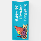 Grappig schattige paarse cartoon-heremietkrab spandoek (Verticaal)