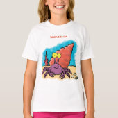 Grappig schattige paarse cartoon-heremietkrab t-shirt (Voorkant)