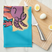 Grappig schattige paarse cartoon-heremietkrab theedoek (Quarter Fold)