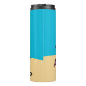 Grappig schattige paarse cartoon-heremietkrab thermosbeker (Achterkant)