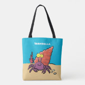 Grappig schattige paarse cartoon-heremietkrab tote bag (Achterkant)