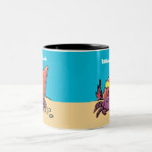 Grappig schattige paarse cartoon-heremietkrab tweekleurige koffiemok (Center)