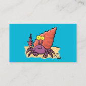 Grappig schattige paarse cartoon-heremietkrab visitekaartje (Achterkant)