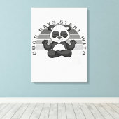 Grappig schattige panda met yoga. canvas afdruk (Insitu (Houten vloer))