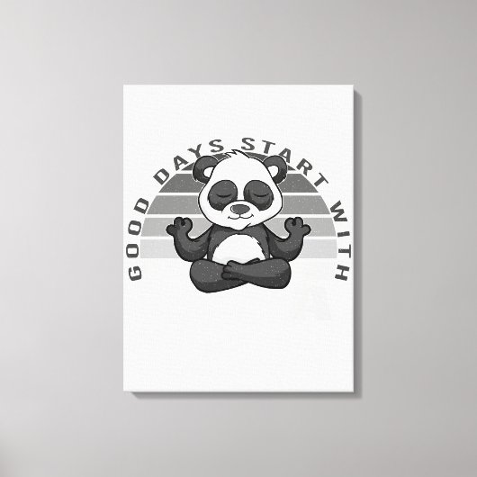 Grappig schattige panda met yoga. canvas afdruk (Voorkant)