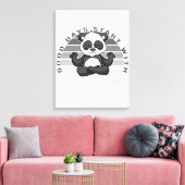 Grappig schattige panda met yoga. canvas afdruk (Insitu (Woonkamer))