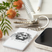 Grappig schattige panda met yoga. sleutelhanger (Voorkant Rechts)