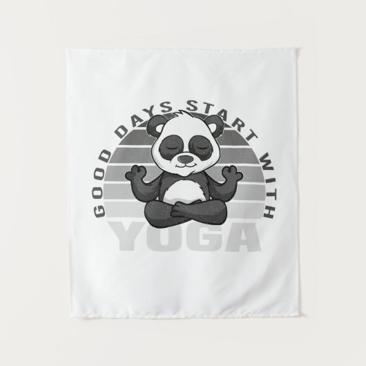 Grappig schattige panda met yoga. wandkleed (Voorkant)