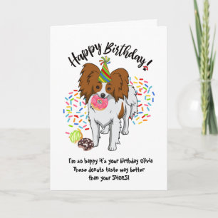 Grappig Schattige Papillion Pet Dog Verjaardag Kaa