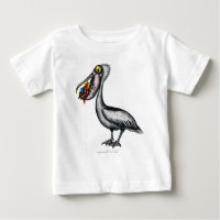 Grappig schattige pelikaan met boze baby t-shirt