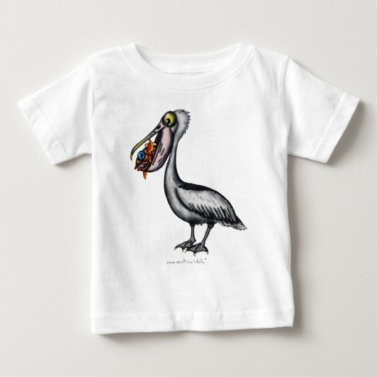 Grappig schattige pelikaan met boze baby t-shirt (Voorkant)