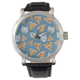 Grappig Schattige Pizza Cat Pattern Horloge