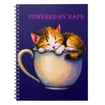 Grappig Schattige "Powered by Naps" Kitten