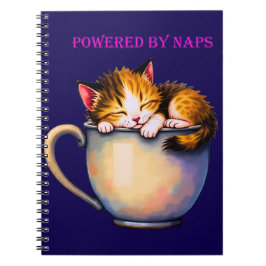 Grappig Schattige "Powered by Naps" Kitten Notitieboek