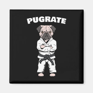 Grappig Schattige Pug Karate Black Belt Martial Ar Magneet