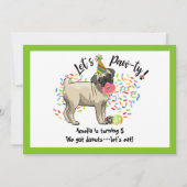 Grappig Schattige Pug Pet Dog Donuts Verjaardagsfe Kaart (Voorkant)