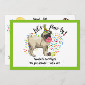 Grappig Schattige Pug Pet Dog Donuts Verjaardagsfe Kaart (Voorkant / Achterkant)