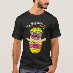 Grappig Schattige Puppy Pug Hatches Paasei Pasen T-shirt