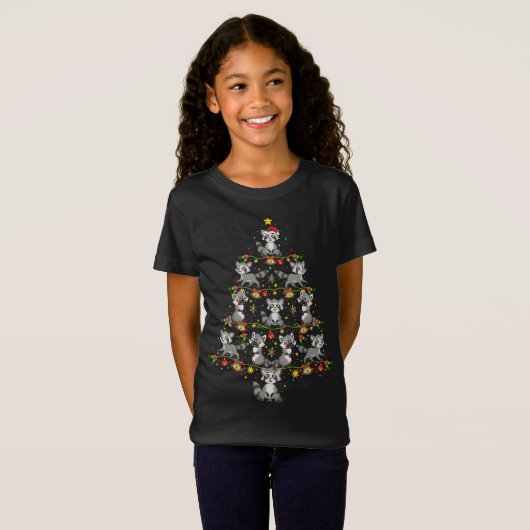 Grappig Schattige Raccoon Lover X-mas Gift Raccoon T-shirt (Voorkant volledig)