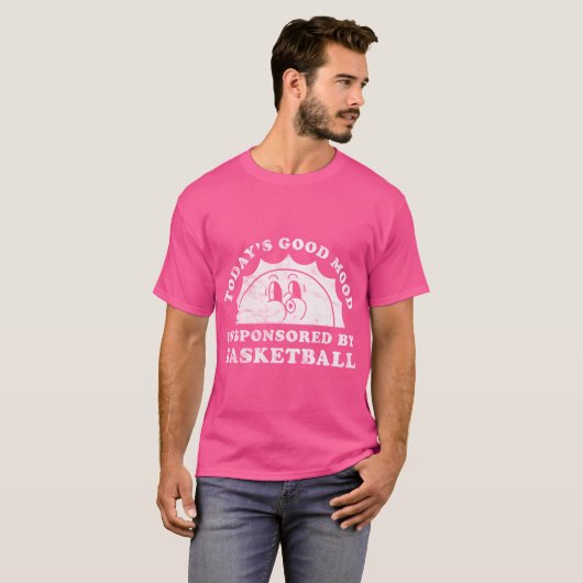 Grappig Schattige Retro  Basketbal T-shirt (Voorkant volledig)