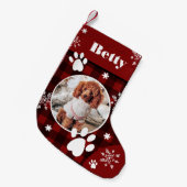 Grappig schattige rode zwarte vleiharde hond met k kleine kerstsok (Voorkant (Hangend))