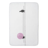 Grappig Schattige Roze Bubble Gum Vogels Op Een Dr Badmat (Voorkant Verticaal)