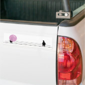 Grappig Schattige Roze Bubble Gum Vogels Op Een Dr Bumpersticker (Op Truck)