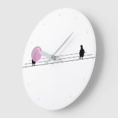 Grappig Schattige Roze Bubble Gum Vogels Op Een Dr Grote Klok (Hoek)