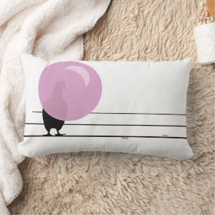 Grappig Schattige Roze Bubble Gum Vogels Op Een Dr Kussen