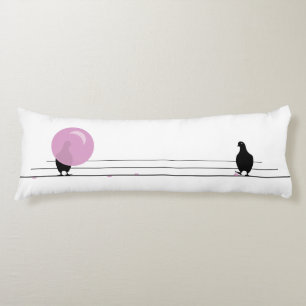 Grappig Schattige Roze Bubble Gum Vogels Op Een Dr Lichaamskussen