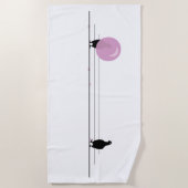 Grappig Schattige Roze Bubble Gum Vogels Op Een Dr Strandlaken (Voorkant)