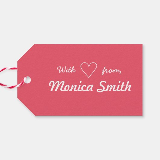 Grappig Schattige Roze Elegant Gepersonaliseerde G Cadeaulabel (Achterkant Horizontaal)