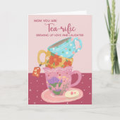 Grappig Schattige Roze Mam Je bent Thee-rific Kaart (Voorkant)