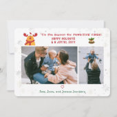 Grappig Schattige Rudolph 2 foto's Minimalistisch Feestdagenkaart (Voorkant)