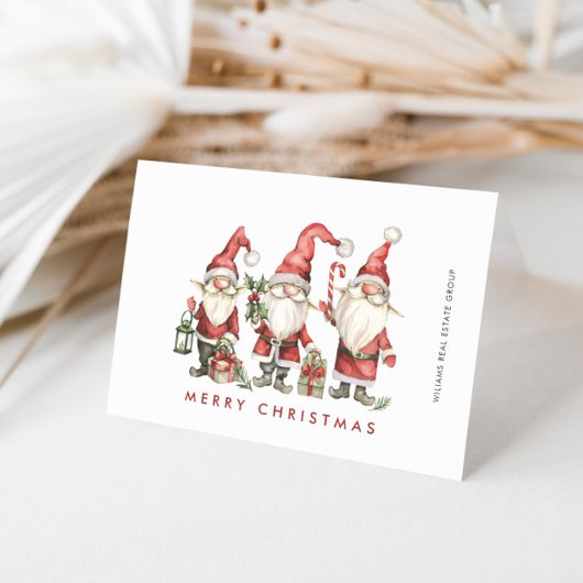 Grappig Schattige Santa Gnomes Christmas Corporate Feestdagen Kaart