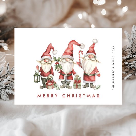 Grappig Schattige Santa Gnomes Christmas Feestdagenkaart