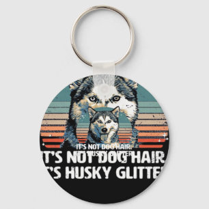 Grappig & Schattige Siberische Husky Dog Glitter C Sleutelhanger