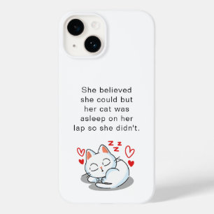 Grappig Schattige Sleeping Cat Quote voor kattenli Case-Mate iPhone 14 Hoesje