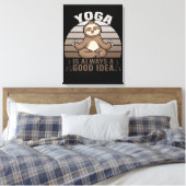 Grappig schattige sloep met yoga. canvas afdruk (Insitu (Slaapkamer))