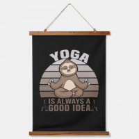 Grappig schattige sloep met yoga.
