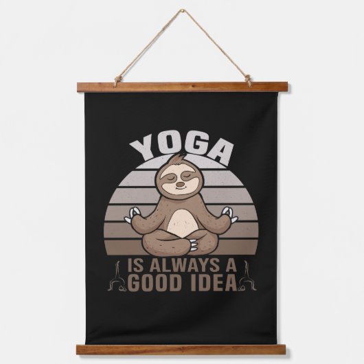 Grappig schattige sloep met yoga. hangend wandkleed (Voorkant)