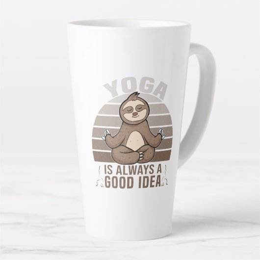 Grappig schattige sloep met yoga. latte mok (Rechterhoek)