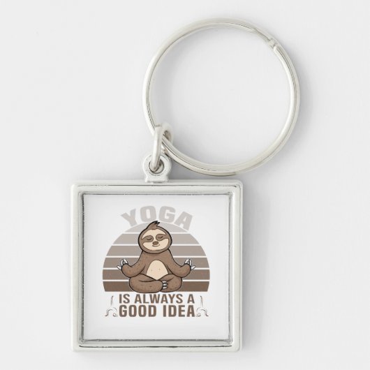 Grappig schattige sloep met yoga. sleutelhanger (Voorkant)